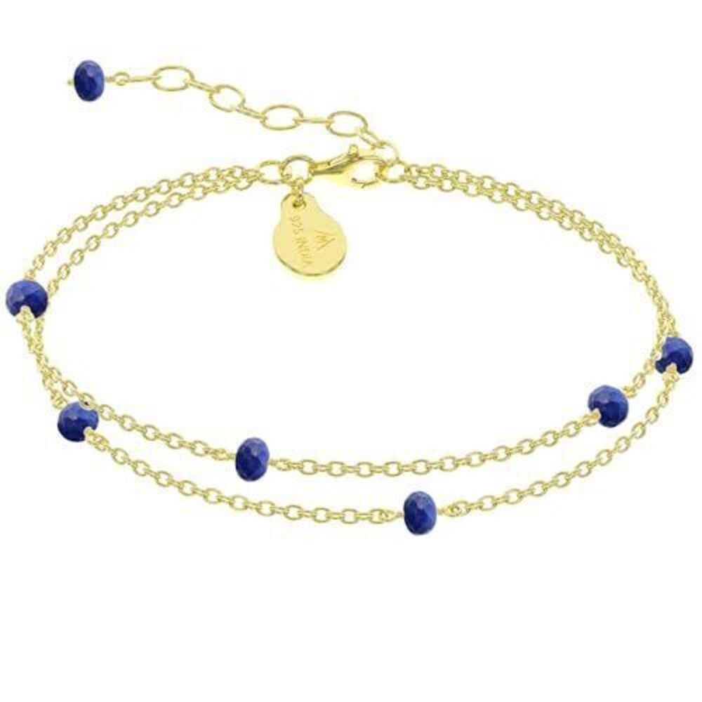 3932 Sapphire Bracelet , Certified 925 Sterling Silver with Plated 18K Gold